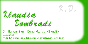 klaudia dombradi business card